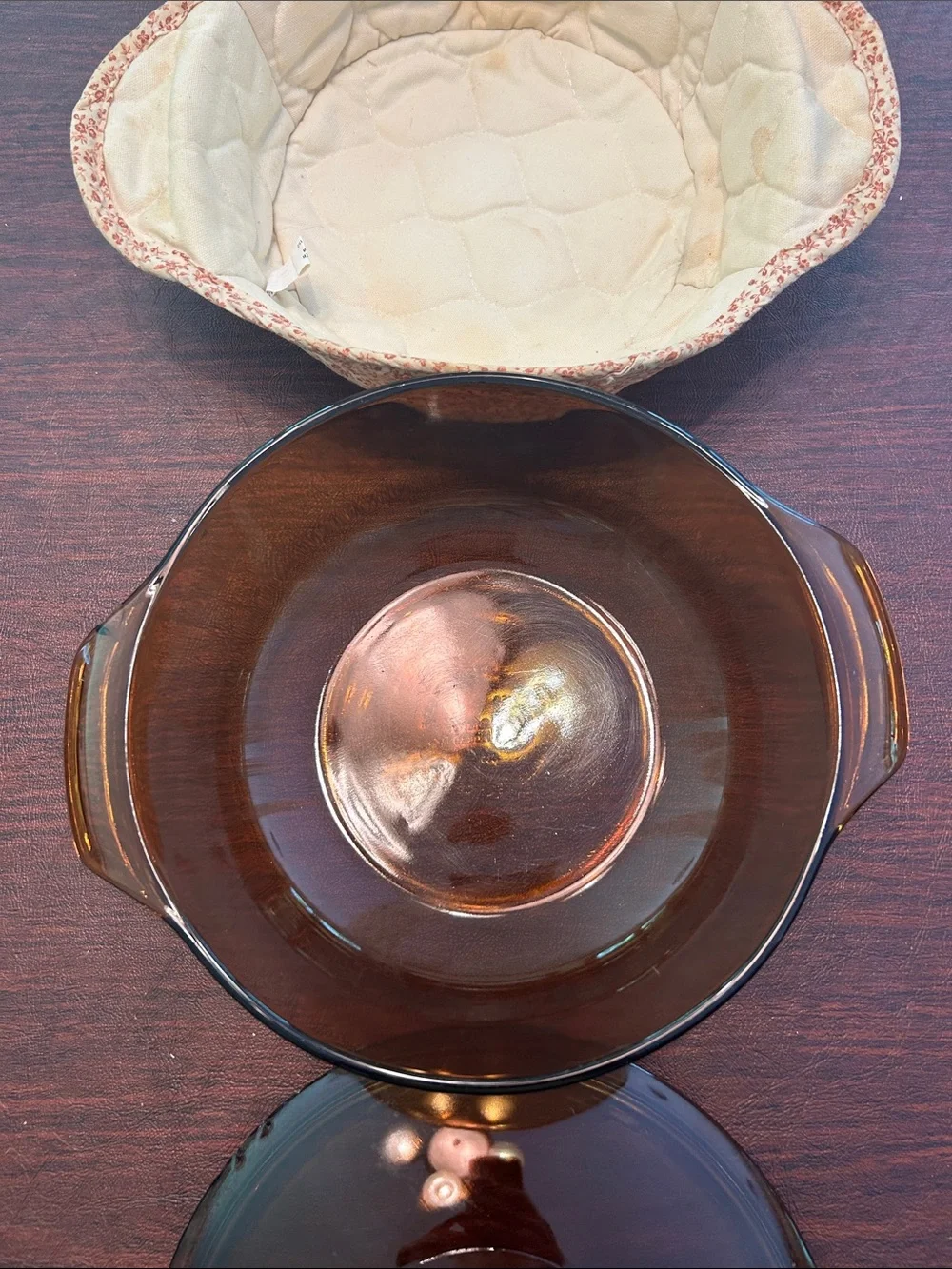 Anchor Hocking Amber Glass Lidded Casserole Dish 1 1/2 Quart Size;Microwave Safe